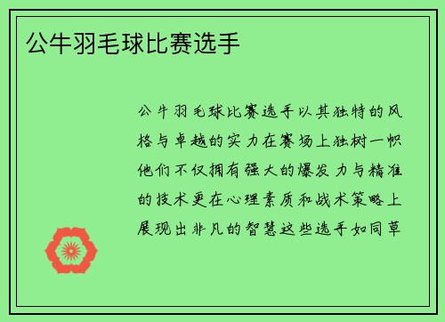 公牛羽毛球比赛选手